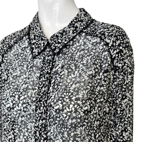 Dorothee Schumacher Symbolic Innocence Black White Printed Blouse Size 5 US 10 - Picture 12 of 14